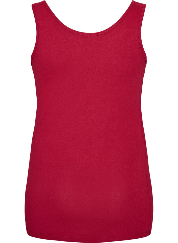 Effen basic top in katoen, Rood, Packshot image number 1