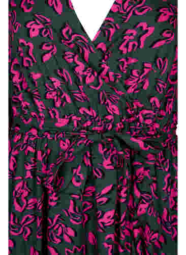 Midi-jurk met print van viscose met wikkeleffect, Deep Forest AOP, Packshot image number 2