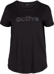 Katoenen sport t-shirt met print, Black Lights Active
