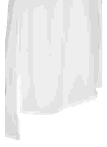 Overhemd met lange mouwen en v-hals, Bright White, Packshot image number 3