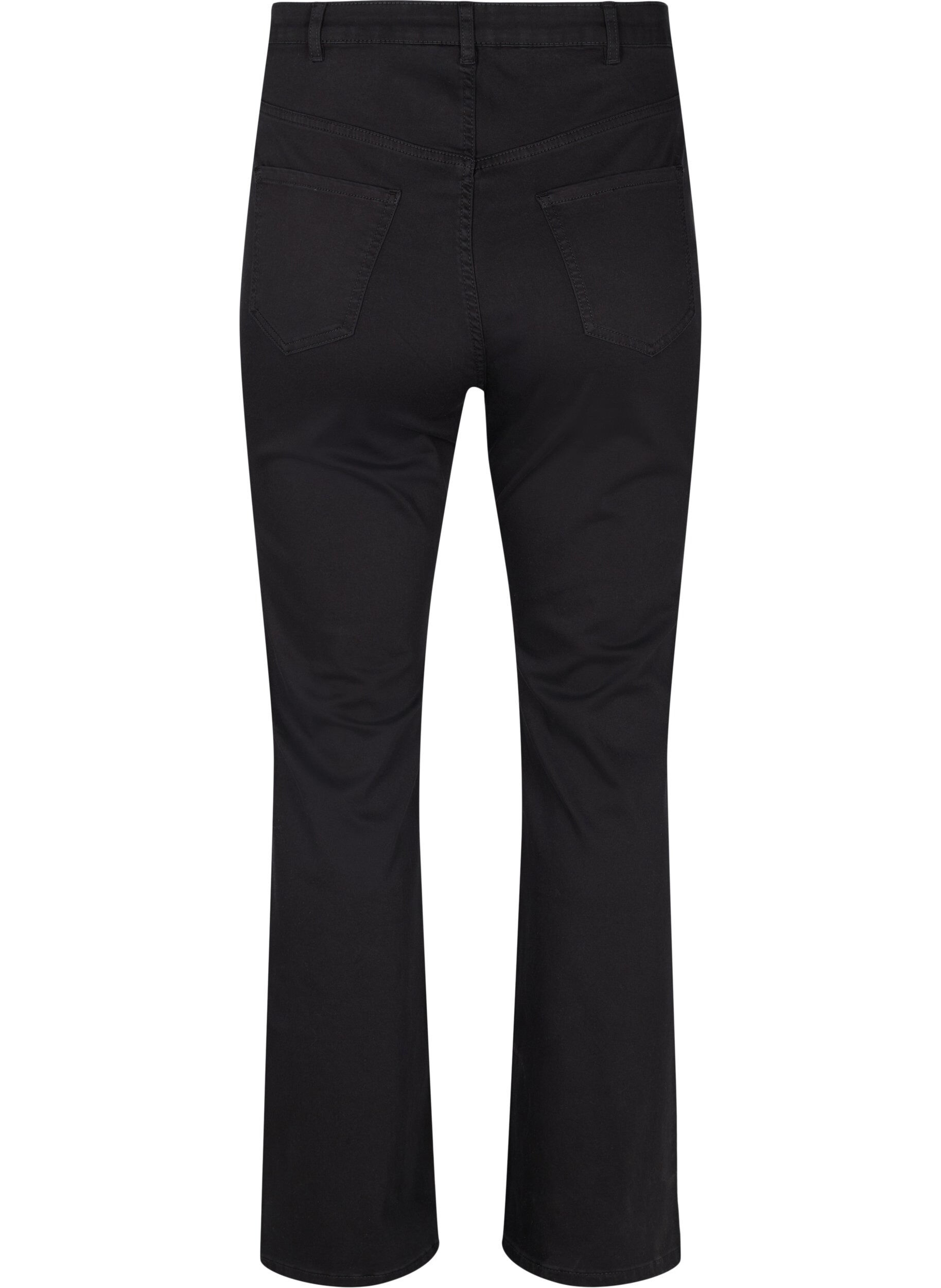 Zizzi Flared jeans met extra hoge taille, Zwart, Packshot image number 1