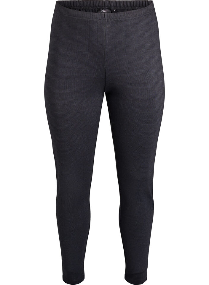 Leggings met normale taille en patroon, Zwart, Packshot image number 0
