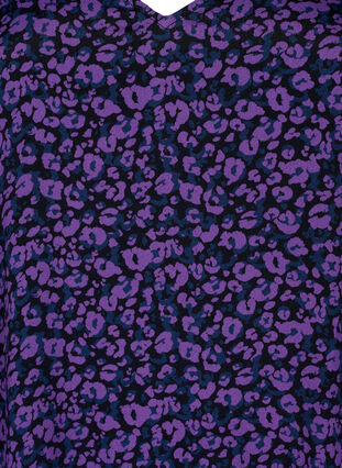 Viscose tuniek met A-lijn snit, Purple Leo AOP, Packshot image number 2