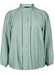Viscose overhemdblouse met rucheskraag, Chinois Green, Packshot image number 0