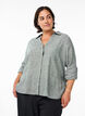 Linnen en viscose shirt met 3/4 mouwen, Groen, Model image number 0