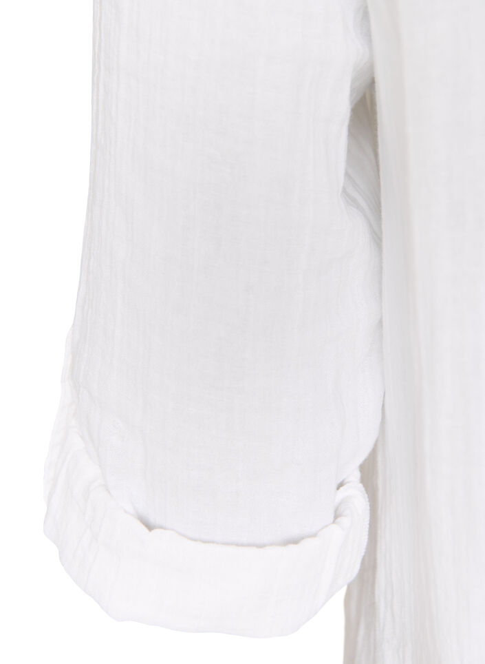 Katoenen mousseline tuniek met broderie anglaise, Wit, Packshot image number 3
