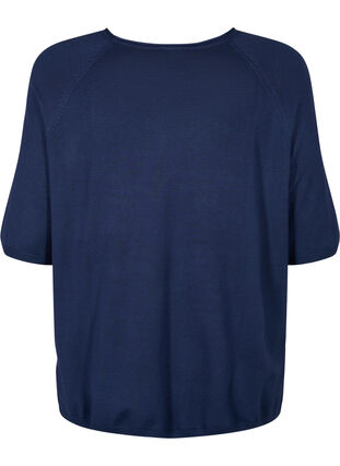 Gebreide blouse van viscose met 3/4 mouwen, Navy Blazer, Packshot image number 1