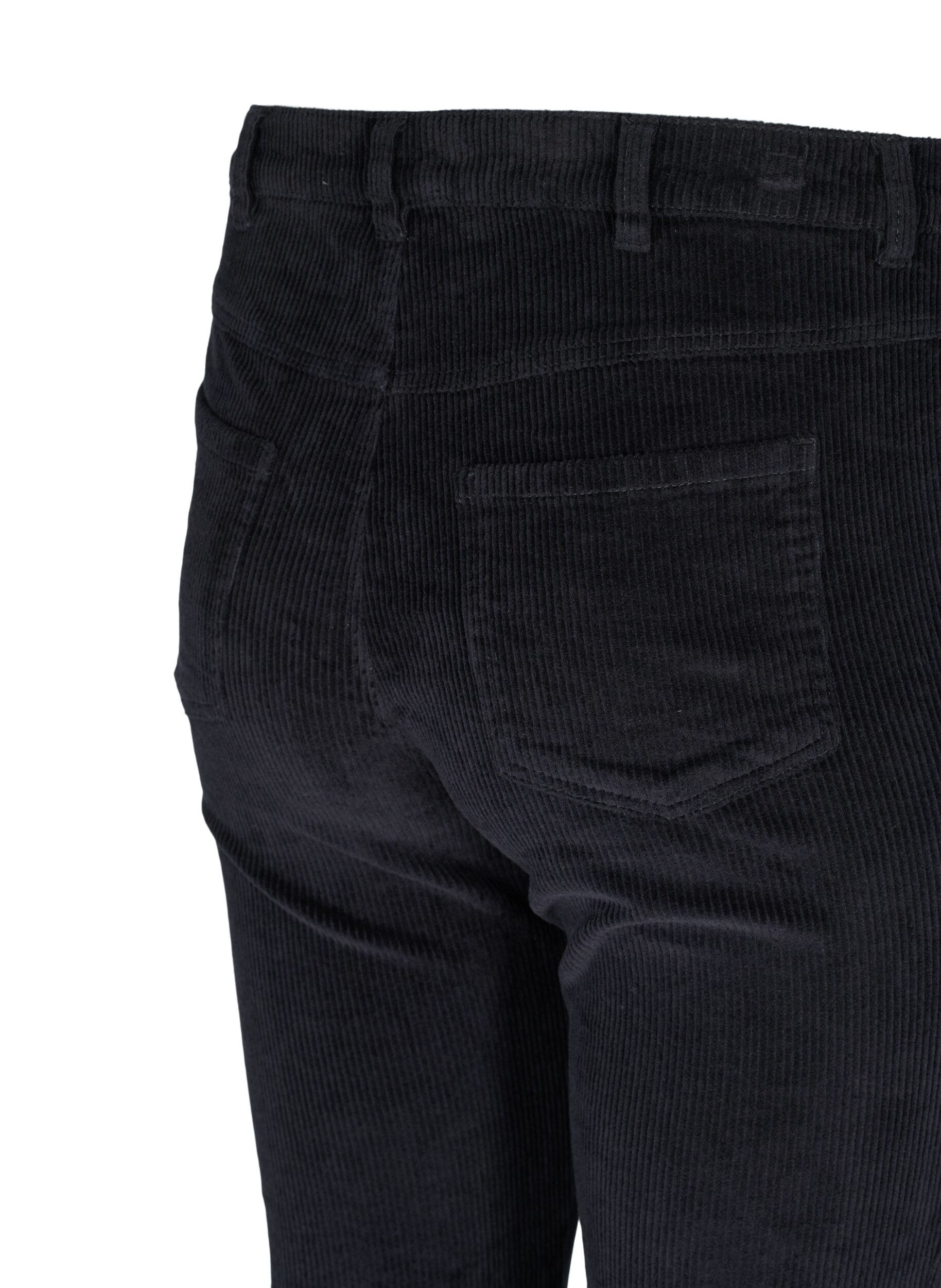 Zizzi Fluwelen broek met bootcuts, Black, Packshot image number 3