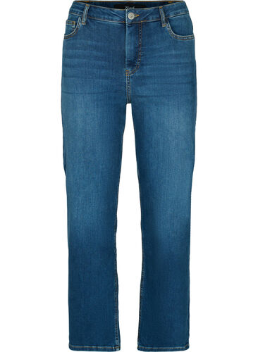 Gemma jeans met hoge taille en push up, Blue denim, Packshot image number 0
