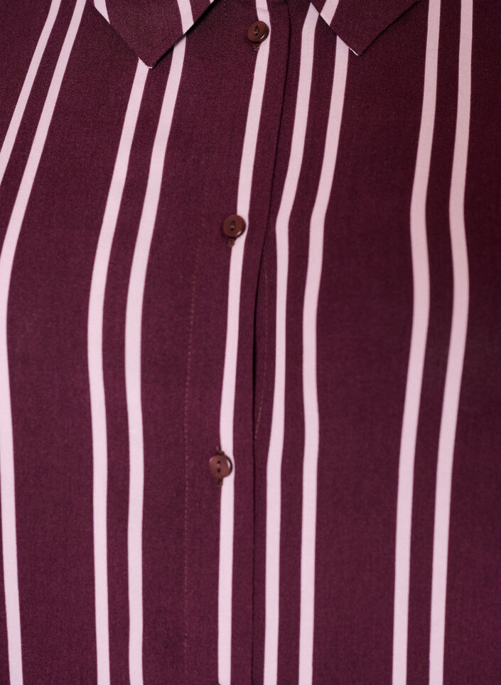 Gestreept nachthemd, Donker Bordeaux, Packshot image number 2