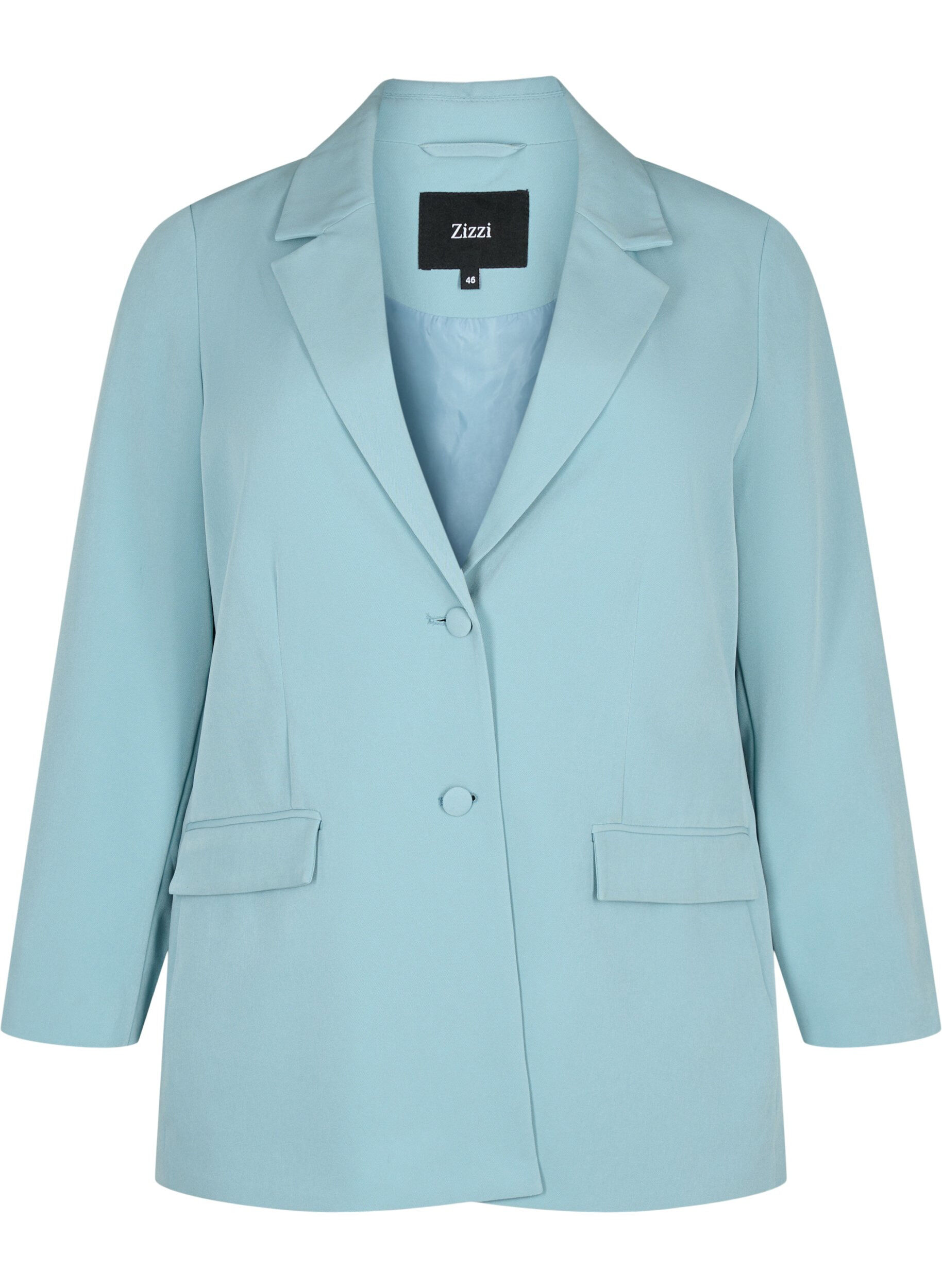 Zizzi Klassieke blazer met knoopsluiting, Citadel, Packshot image number 0