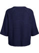 Geribde trui met 3/4 mouwen, Blauw, Packshot image number 1