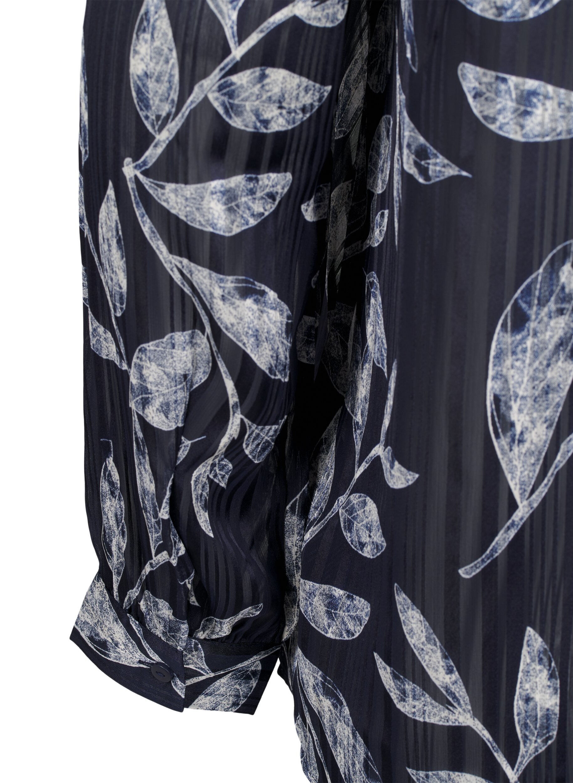 Zizzi Overhemd met lange mouwen en knopen, Blauw, Packshot image number 3