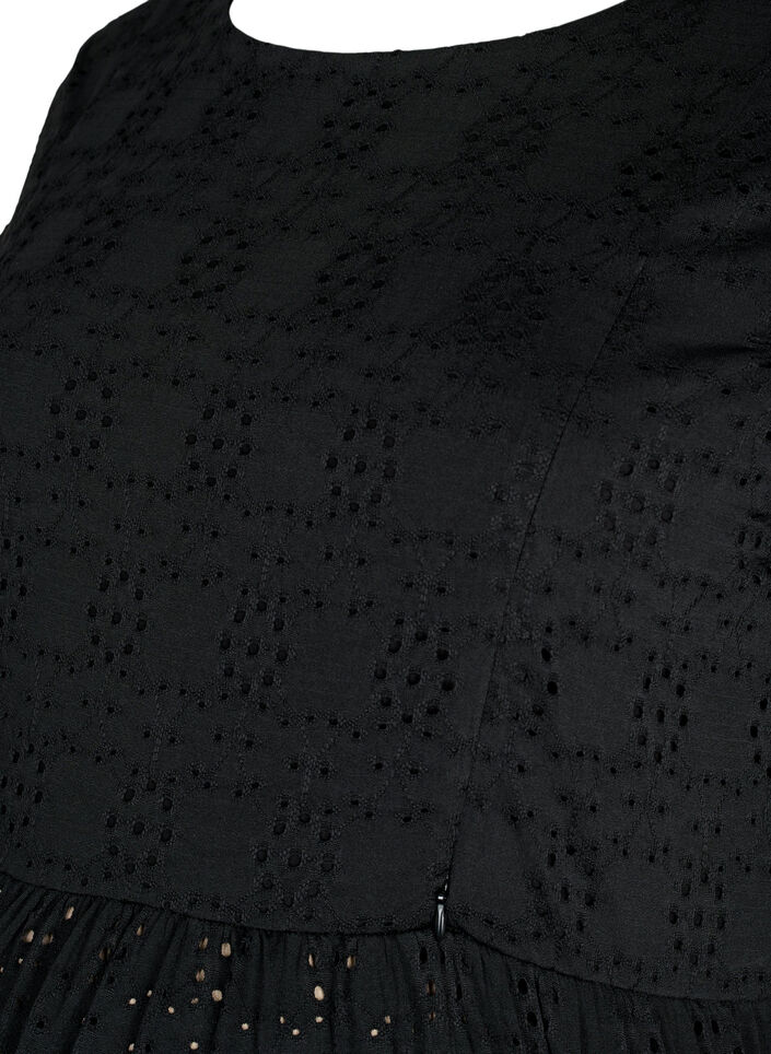 Zwangerschapsjurk in broderie anglaise met borstvoedingsfunctie, Black, Packshot image number 2