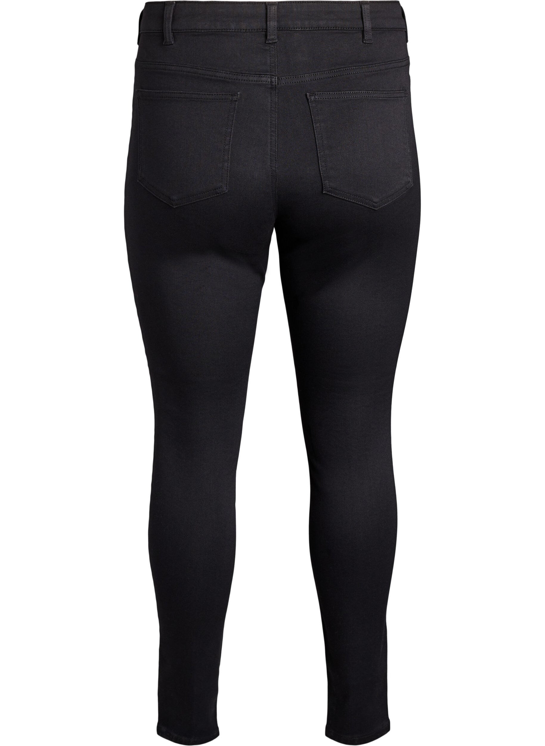 ZizziSuper slim Amy jeans met hoge taille, Zwart, Packshot image number 1