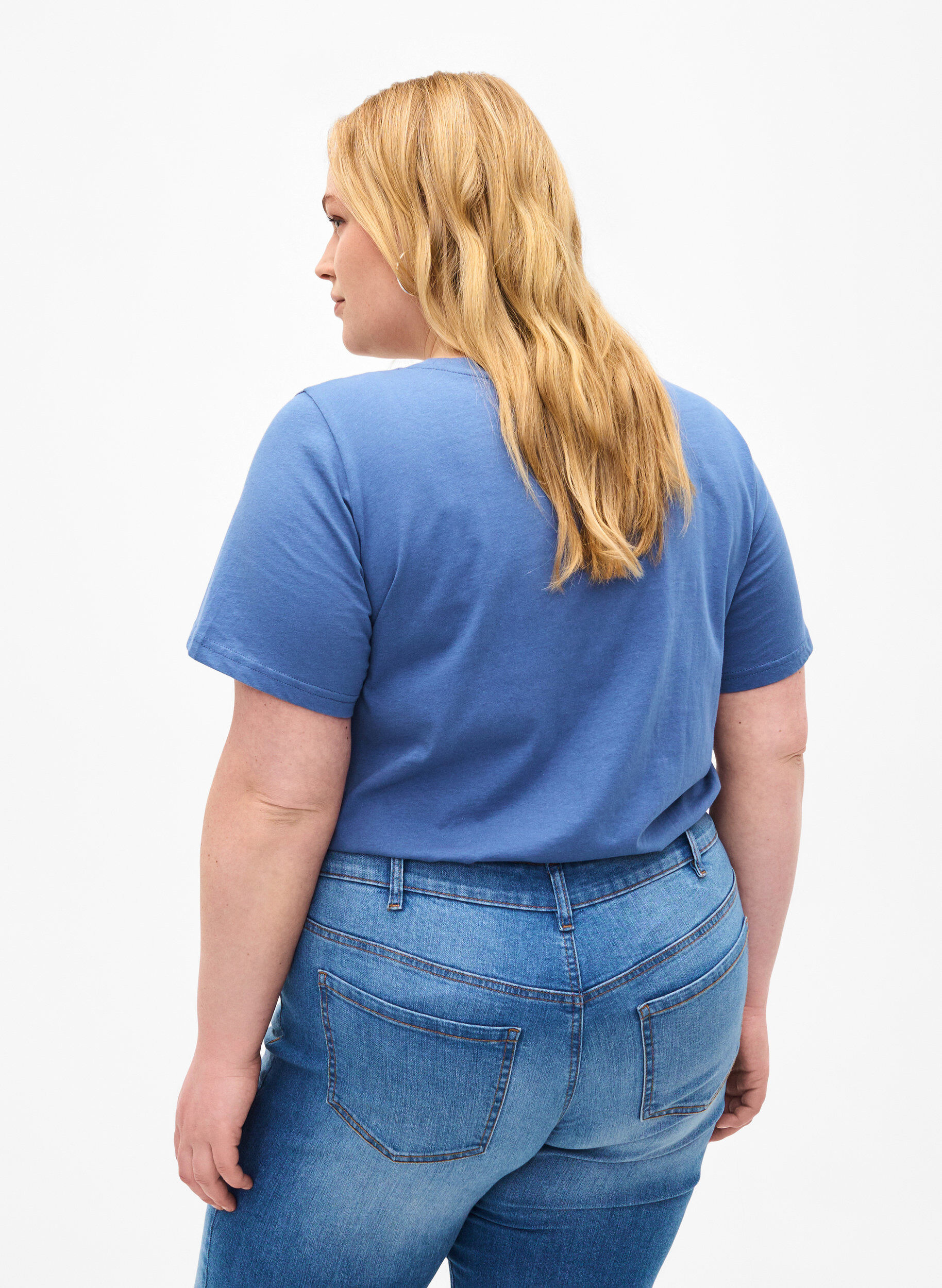 Zizzi T-shirt met tekstmotief, Moonlight B. W.Navy, Model image number 1