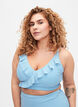 Gestreept bikinitopje met ruches, BlueWhite Stripe AOP, Model image number 0