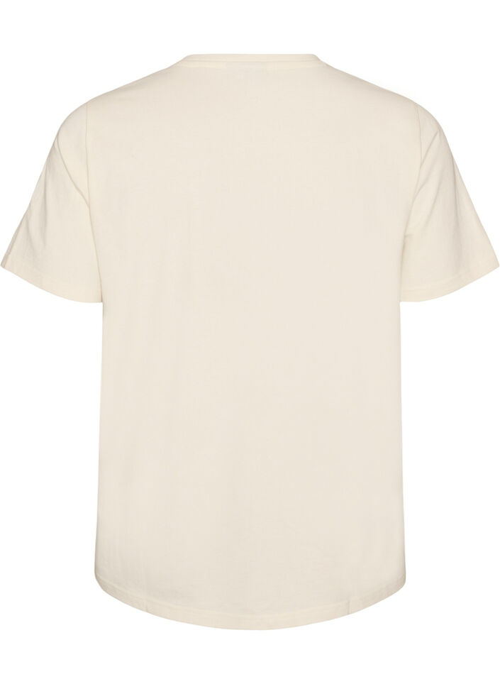 Katoenen T-shirt met tekstprint, Wit, Packshot image number 1