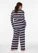 Gestreepte pyjamabroek met wijde pijpen, Blauw, Model image number 2