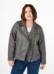 Versleten imitatie leren jas, Dark Grey Wash, Model image number 0