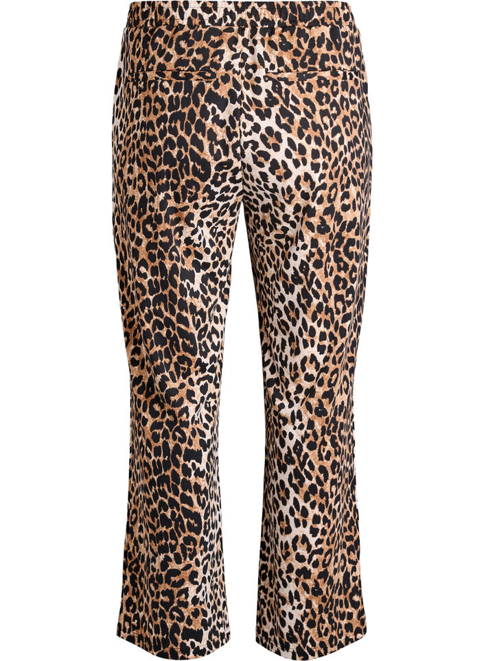 Luipaardprint broek met straight-fit, Bruin, Packshot image number 1
