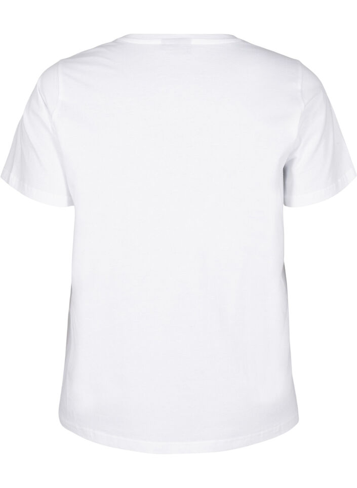 Biologisch katoenen T-shirt met print, Bright White Printet, Packshot image number 1