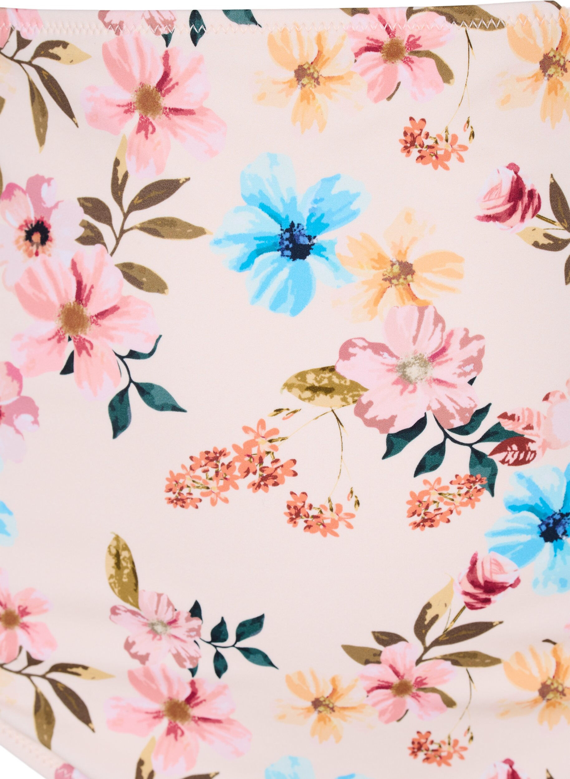 Zizzi Bikinibroekje met extra hoge taille en bloemenprint, Beige, Packshot image number 2
