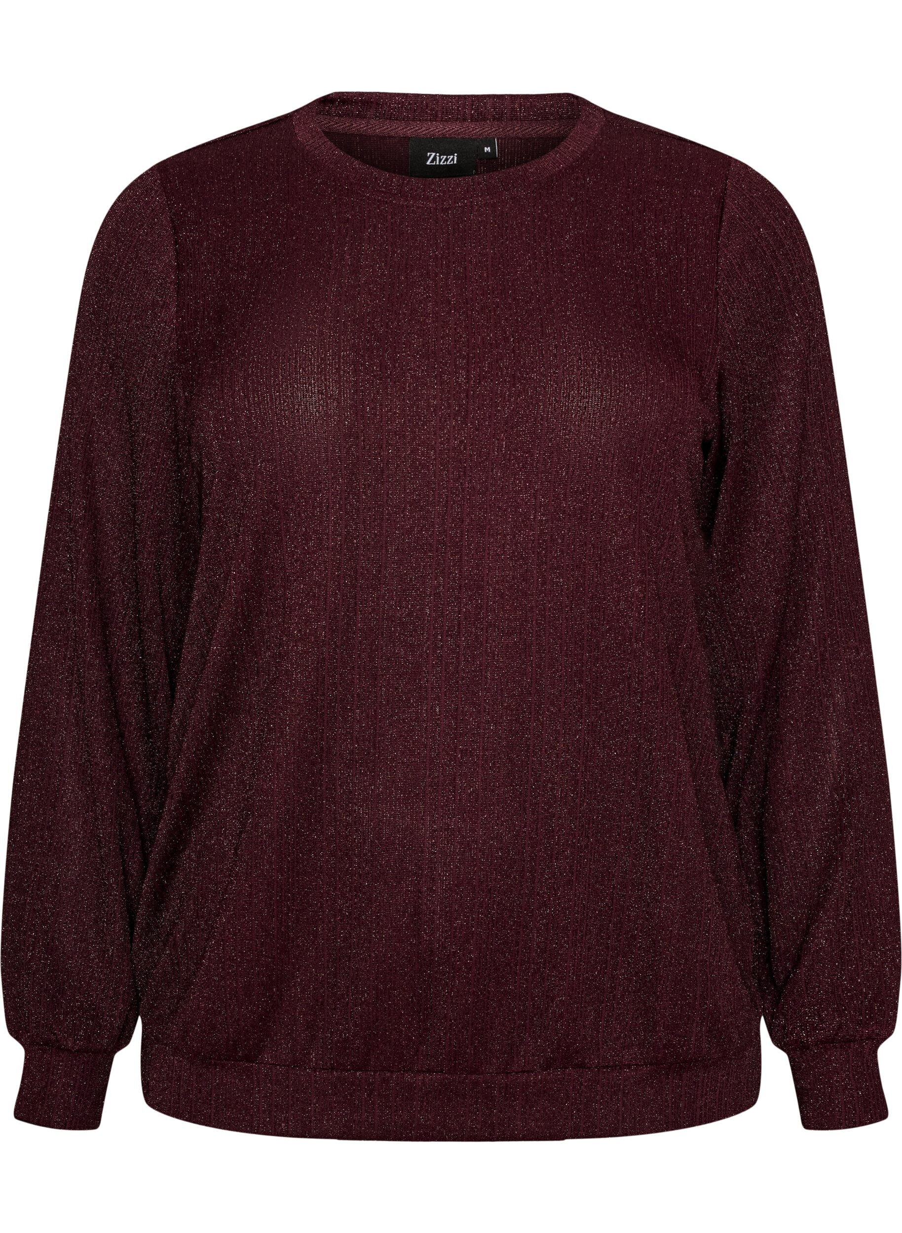 Blouse met verticale structuur en glitterdraad