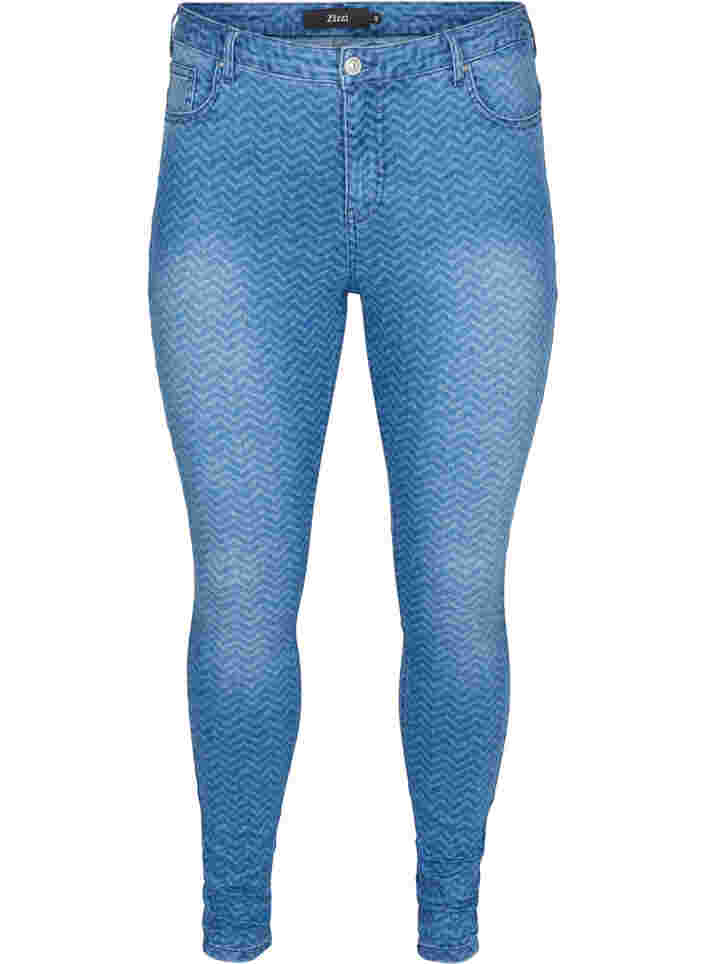 Amy jeans met hoge taille en print, Ethnic Pri, Packshot image number 0