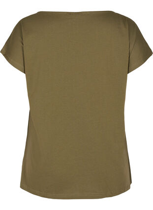 T-shirt van biologisch katoen met borstzakje, Ivy Green, Packshot image number 1