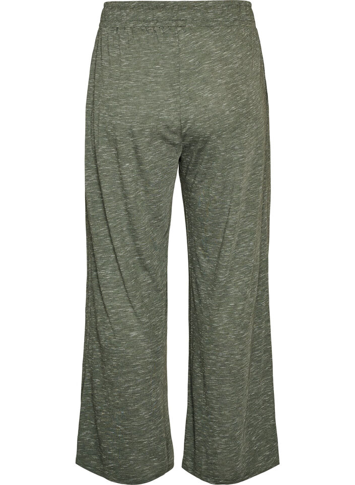 Jersey broek met wijde pijpen en zakken, Groen, Packshot image number 1