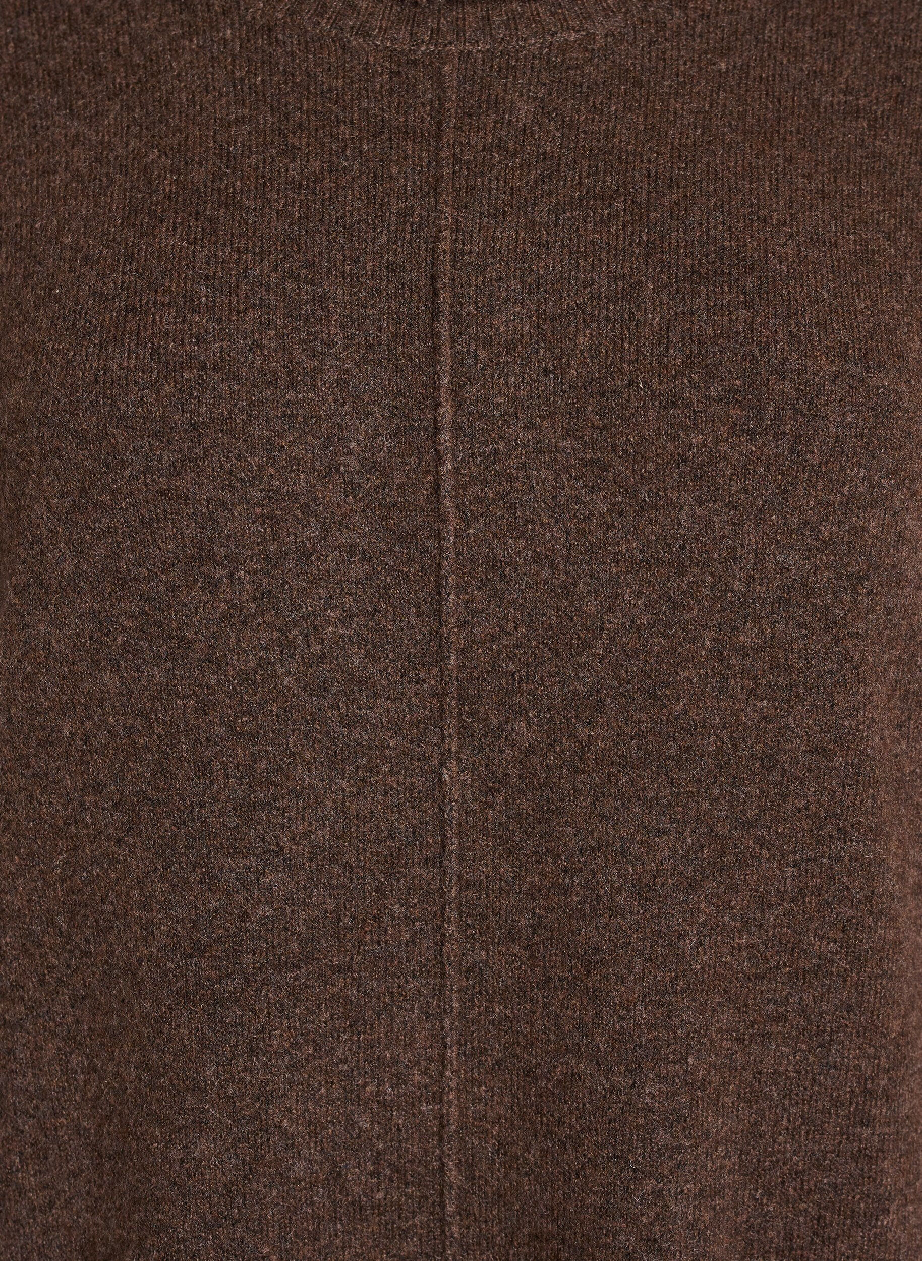 ZizziJumperjurk met col en splitjes, Bruin, Packshot image number 2