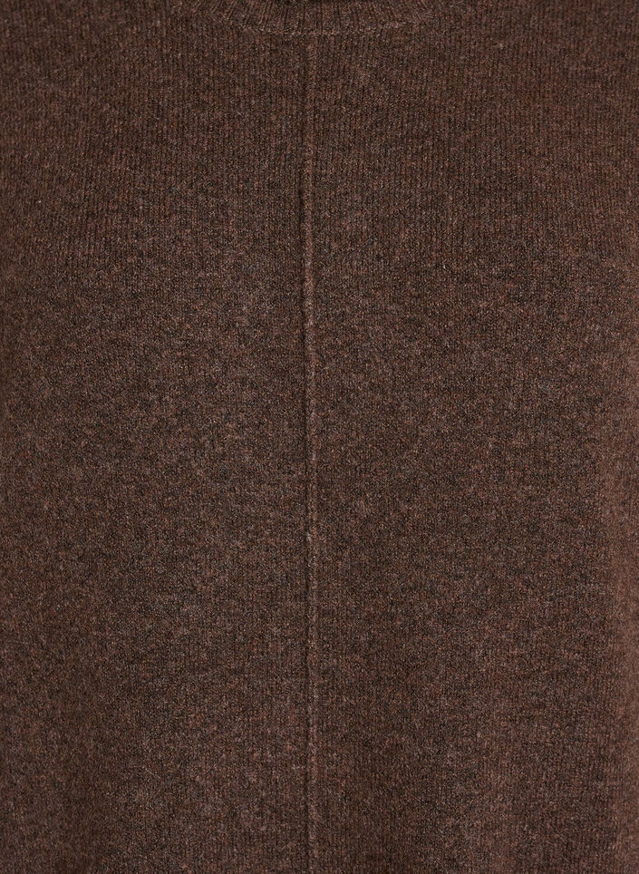Jumperjurk met col en splitjes, Bruin, Packshot image number 2