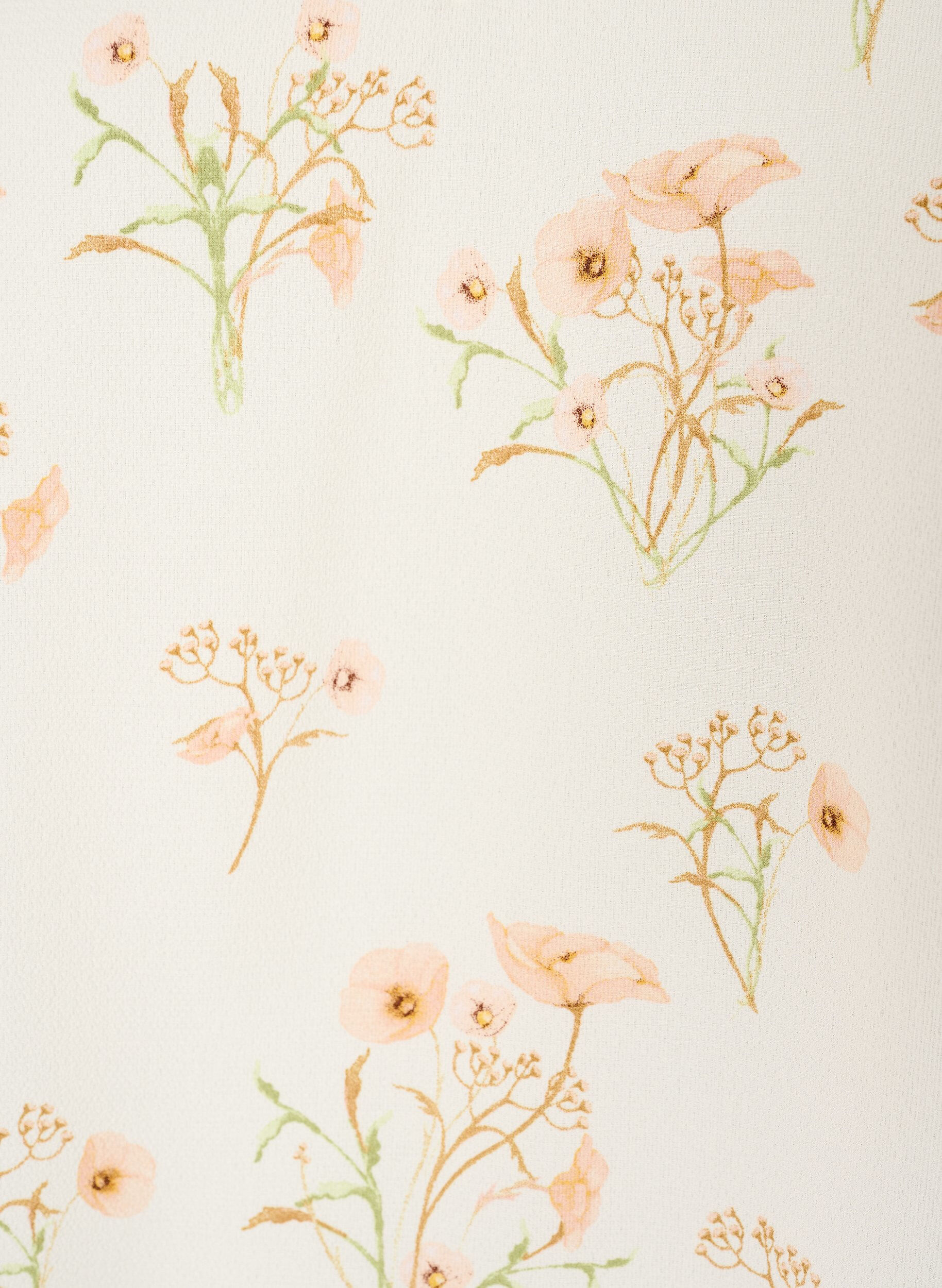 ZizziTop met print en V-hals, Wit, Packshot image number 2