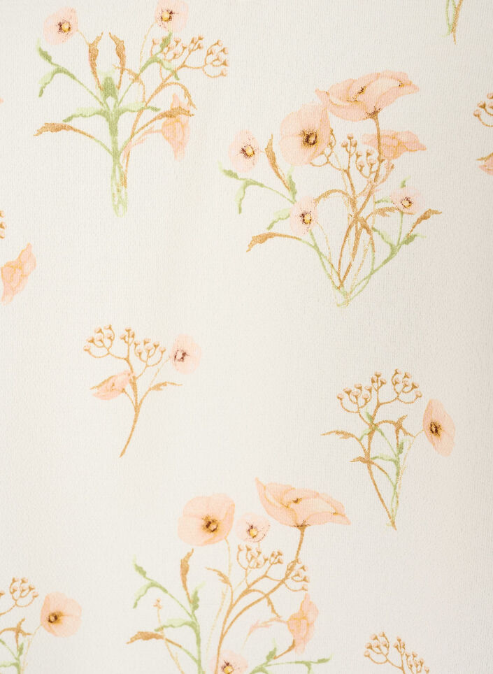 Top met print en V-hals, Wit, Packshot image number 2