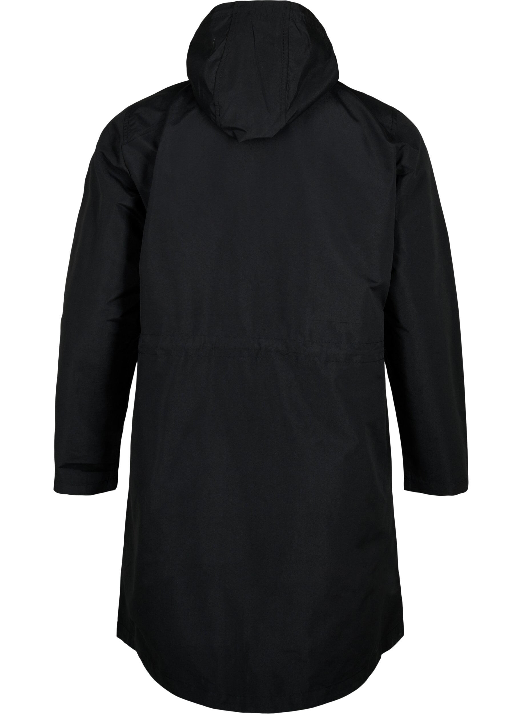 Zizzi FLASH - Waterafstotende parka met capuchon, Black, Packshot image number 1