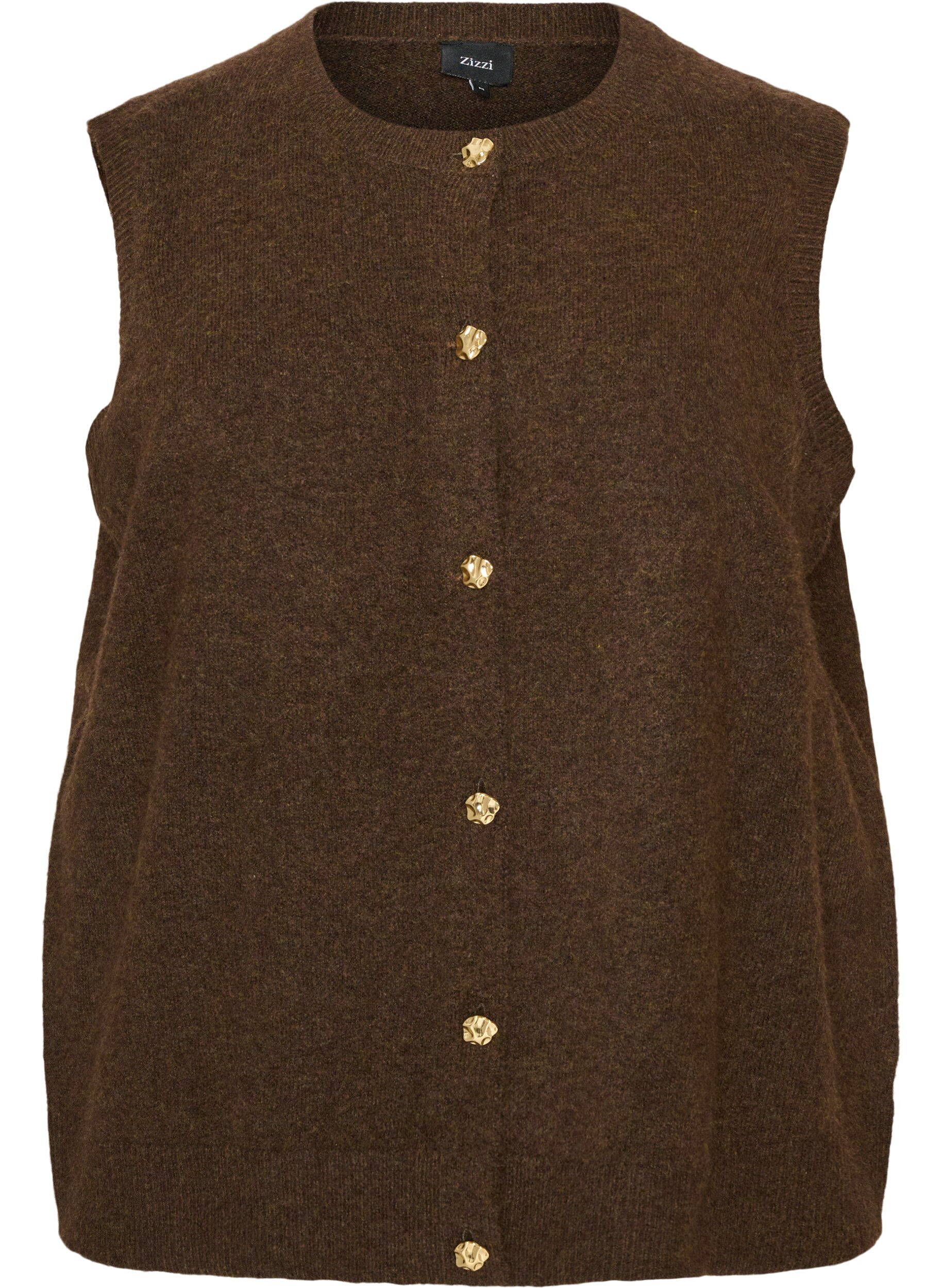 Gebreide vest met decoratieve knopen