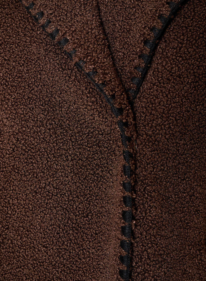 Teddy jas met contrast details, Bruin, Packshot image number 3