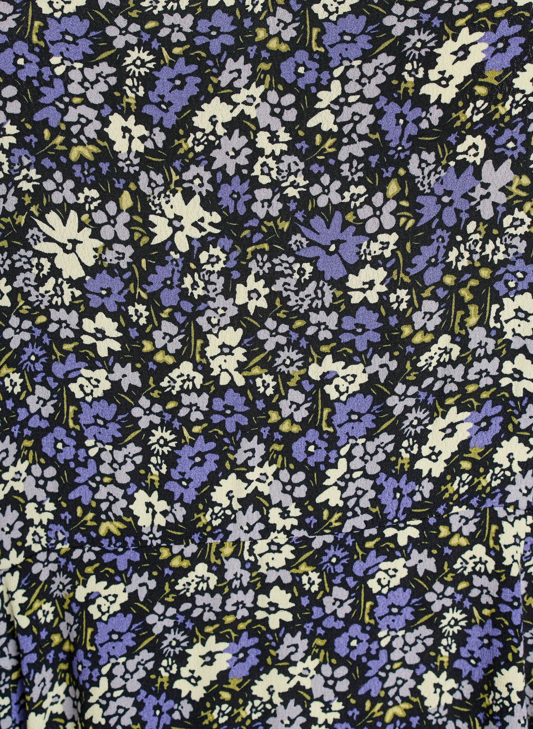 Zizzi Viscose midi-jurk met bloemenprint, Zwart, Packshot image number 2