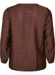 Viscose shirt met geborduurde mouwen, Bruin, Packshot image number 1