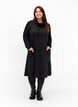 Jersey-jurk met hoge hals en zakken, Zwart, Model image number 1