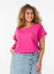T-shirt met korte mouwen van katoenmix, Roze, Model image number 0