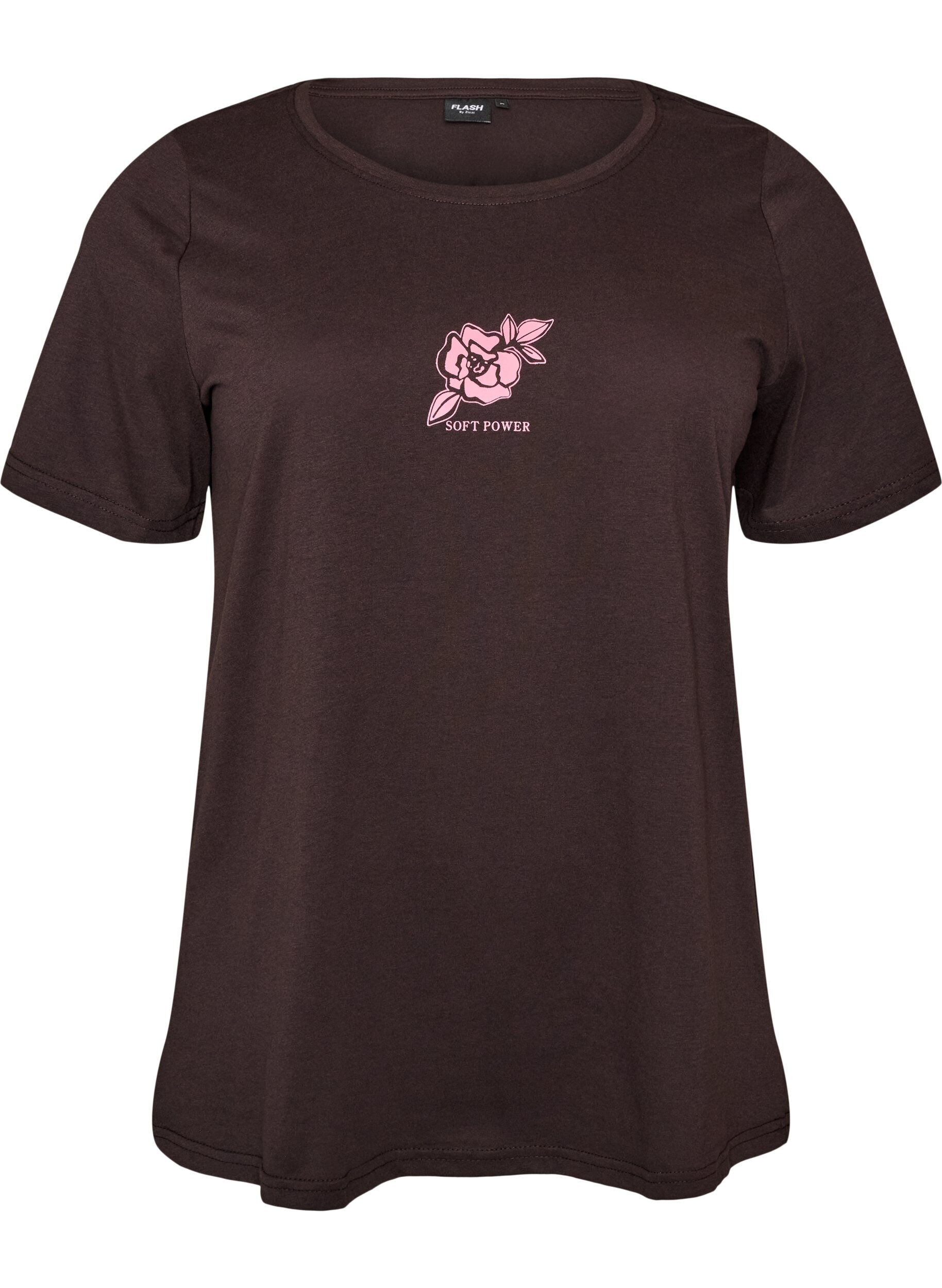 ZizziT-shirt met print, Bruin, Packshot image number 0