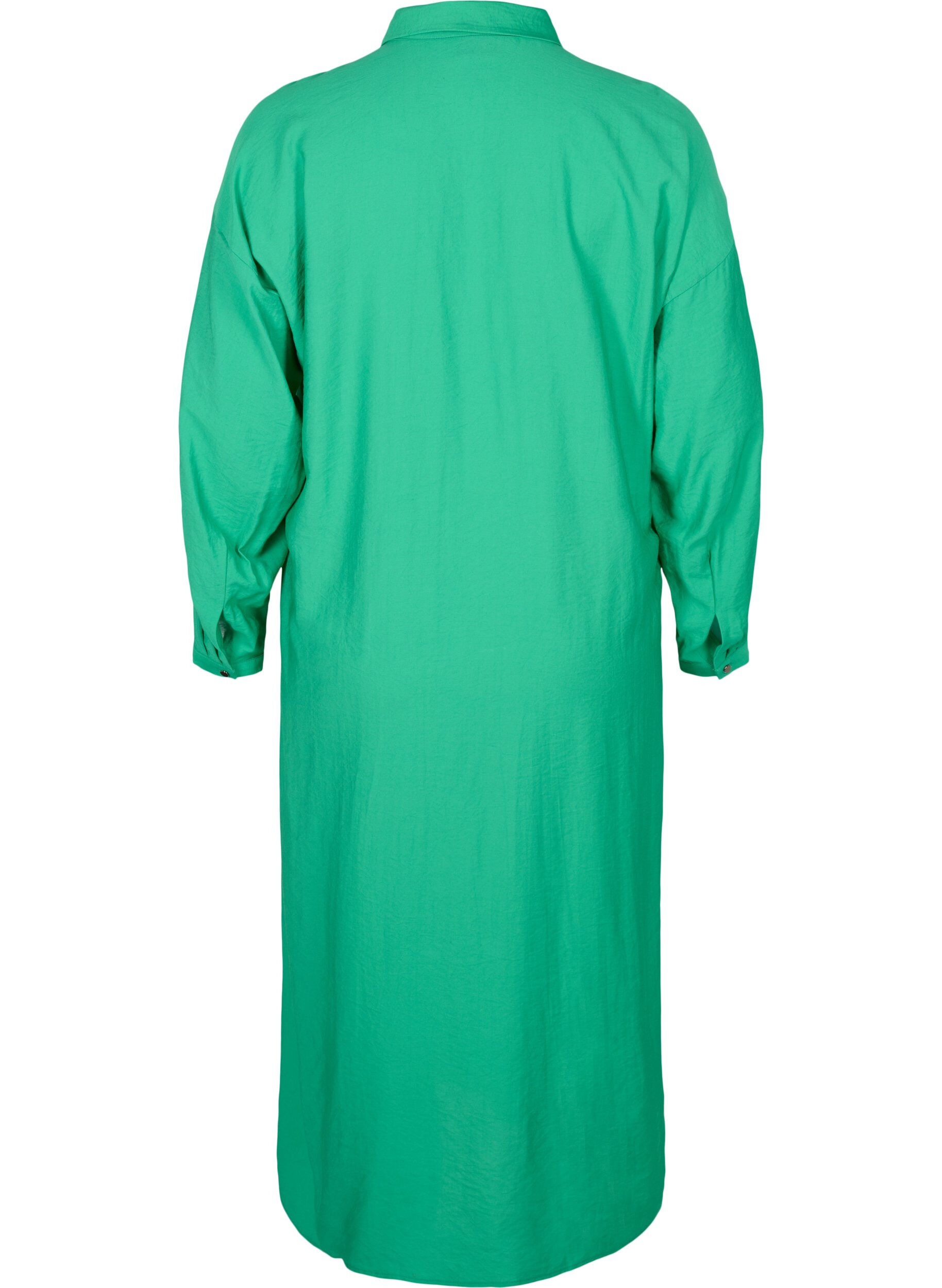 Zizzi Effen viscose overhemdjurk met split, Mint, Packshot image number 1