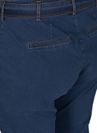 Cropped jeans met riem, Blue denim, Packshot image number 3