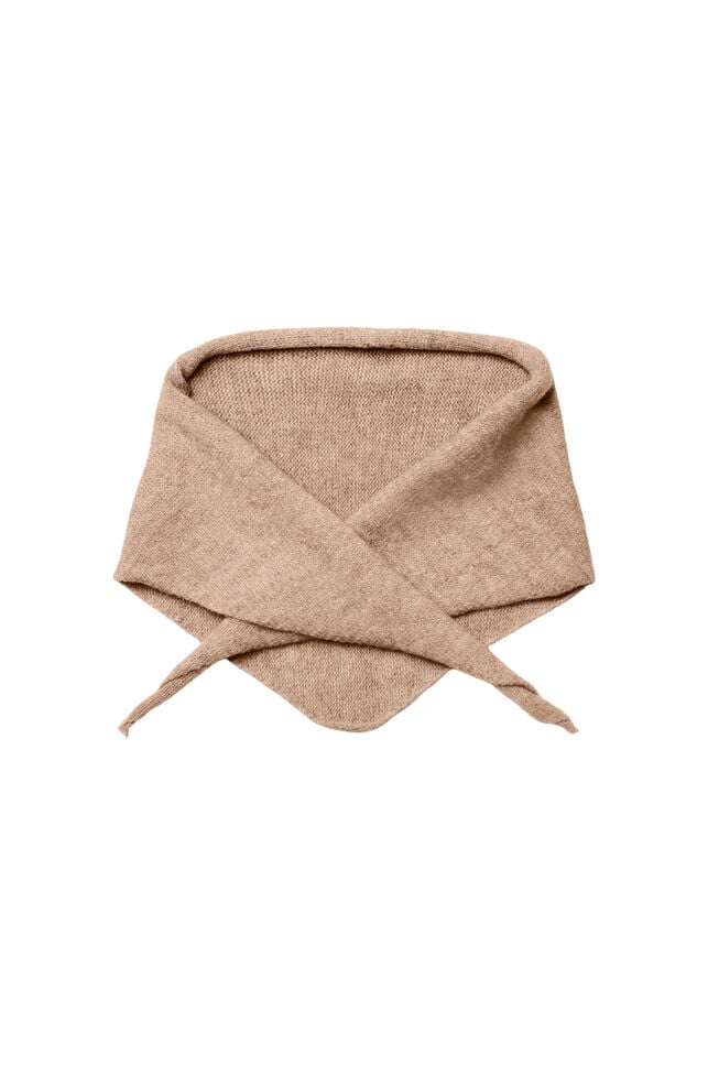 Gebreide driehoekssjaal, Beige, Packshot