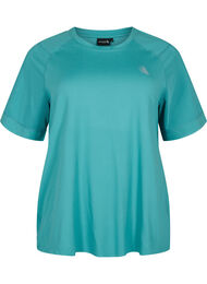 Trainings-T-shirt met korte mouwen en ronde hals, Green-Blue Slate