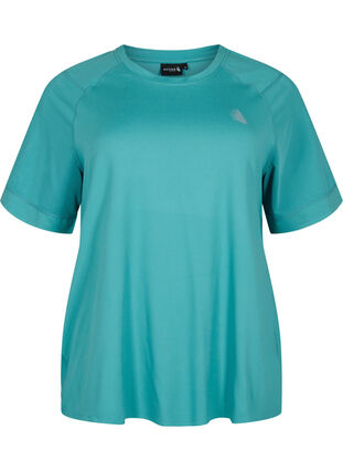 Trainings-T-shirt met korte mouwen en ronde hals, Green-Blue Slate, Packshot image number 0