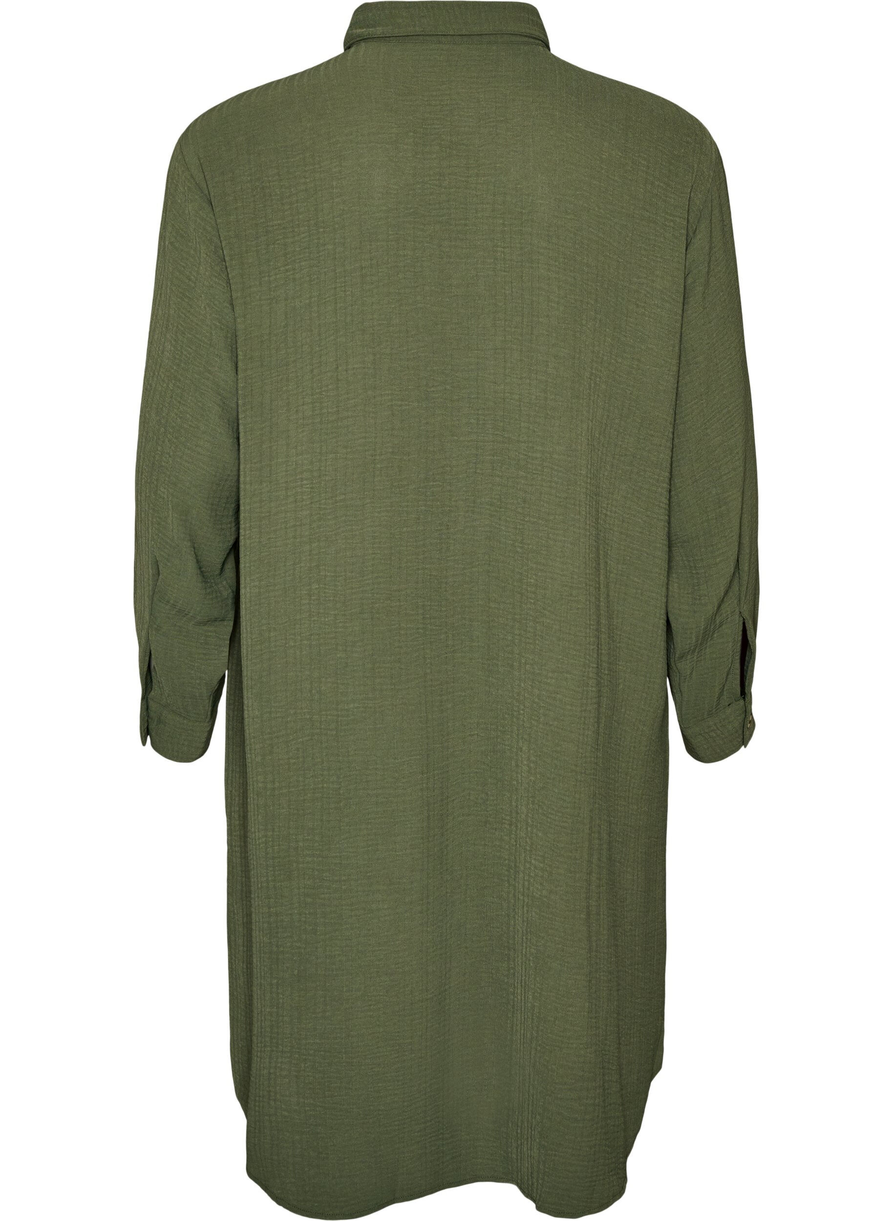 ZizziLange shirt met een lichte textuur, Groen, Packshot image number 1