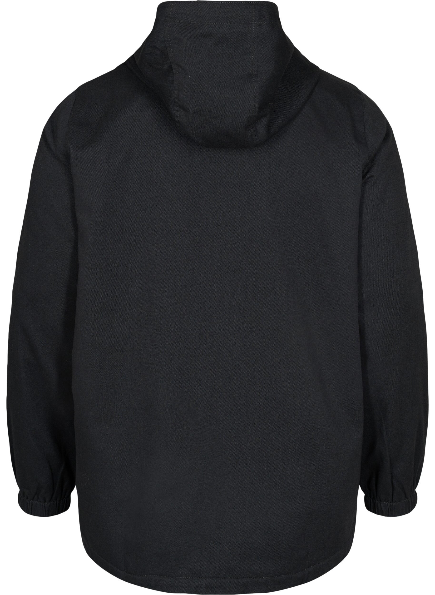 Zizzi Parka jas met capuchon en steekzakken, Black, Packshot image number 1